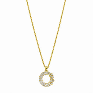 Golden Moonlit Crescent Pendant