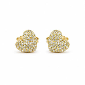 Golden Amora Pave Heart Earrings product image 1