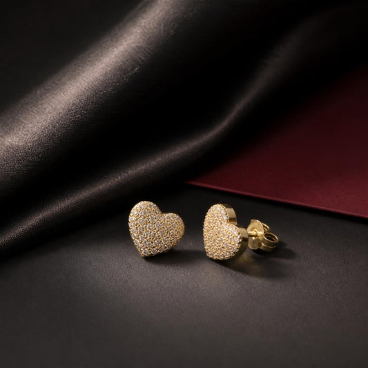 Golden Amora Pave Heart Earrings product image 2