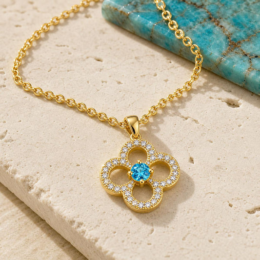 Golden Azure Clover Pendant product image 2