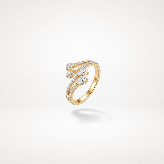 Golden Adjustable Blush Teardrop Ring product image 2