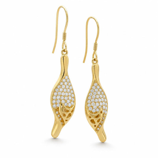 Golden Evara Filigree Leaf Earrings product image 2