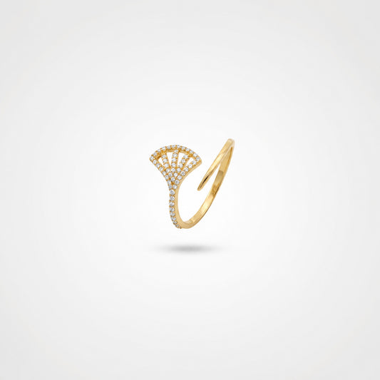 Golden Adjustable Fan Sparkle Ring product image 2