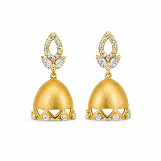 Golden Luna Bell Pearl Earrings product image 2