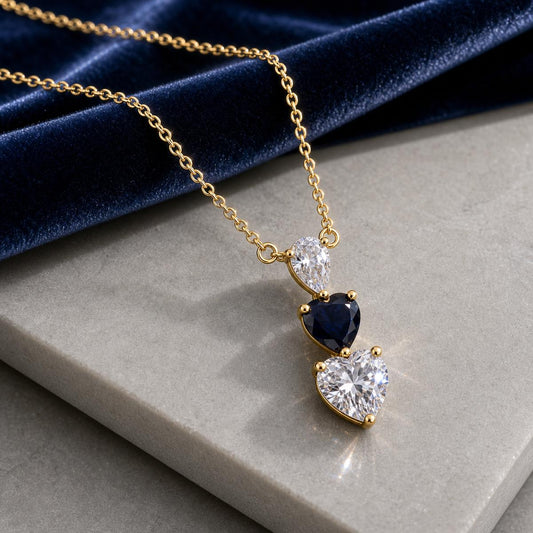 Golden Noir Heart Cascade Necklace product image 2