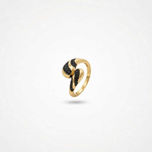 Golden Adjustable Noir Wave Ring product image 2