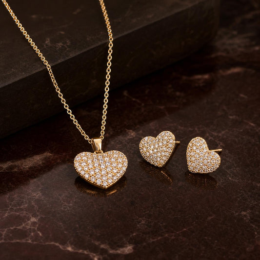 Golden Pave Heart Glow Jewellery Set product image 2