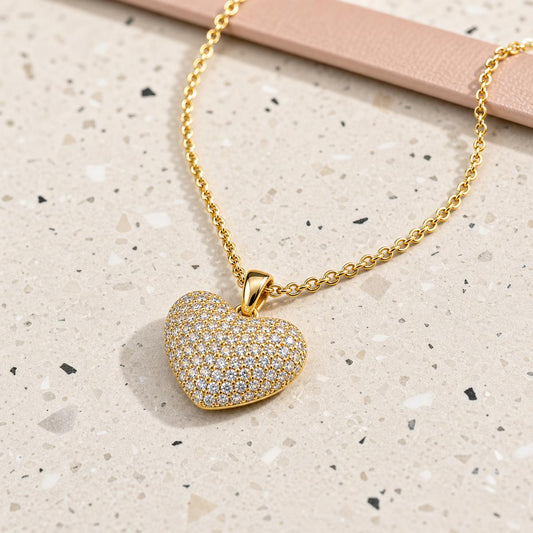 Golden Pave Heart Pendant product image 2