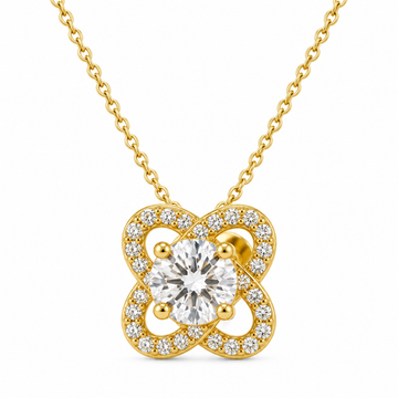 Golden Petal Cross Bloom Pendant