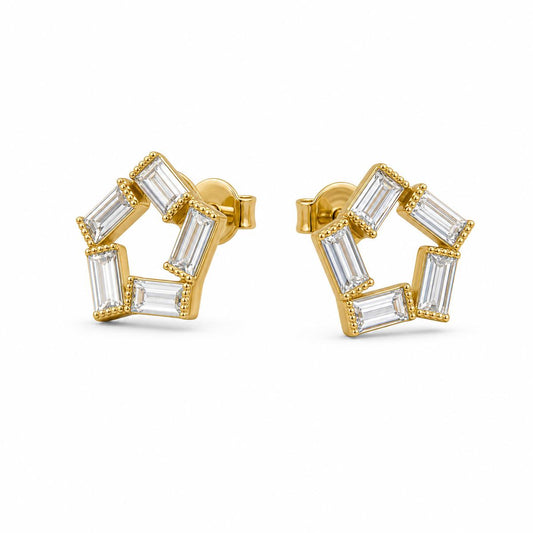 Golden Prism Baguette Star Earrings product image 2
