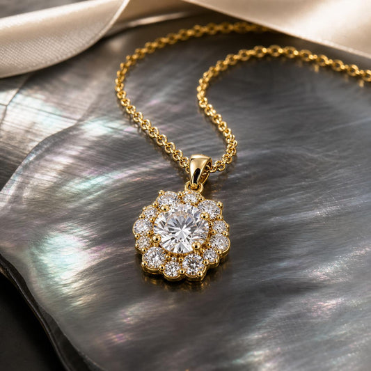 Golden Rosette Halo Pendant product image 2