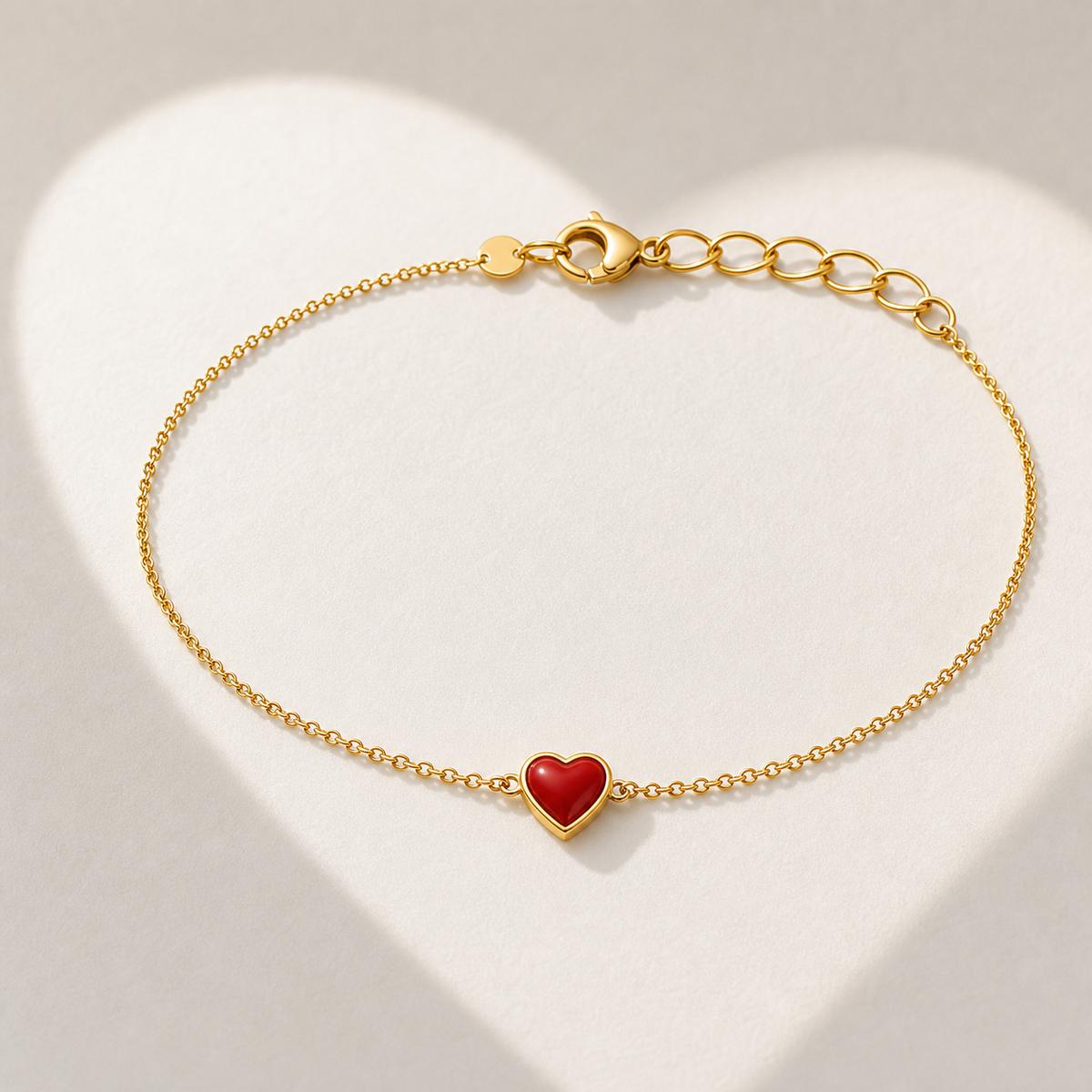 Golden Ruby Heart Anklet product image 12