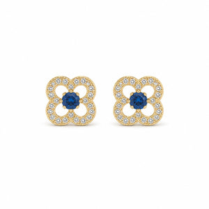 Golden Sapphire Clover Bloom Earrings product image 1