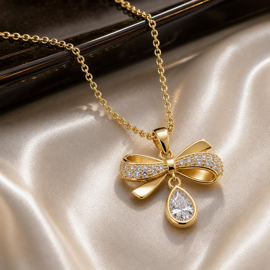 Golden Seraphina Bow Drop Pendant product image 2