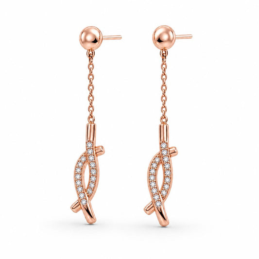 Rose Gold Astra Chain Arrow Earrings product image 2