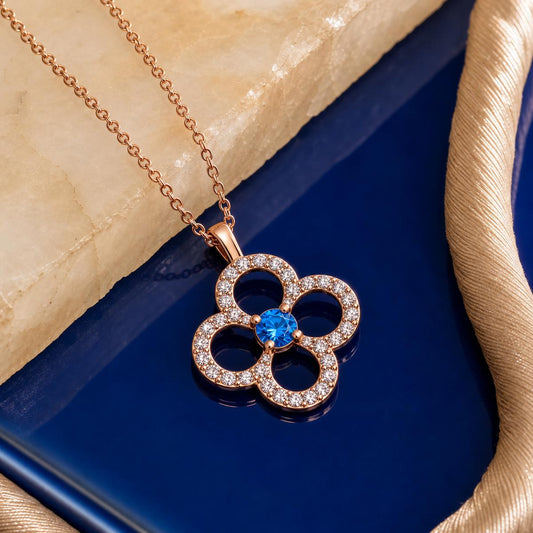 Rose Gold Azure Clover Pendant product image 2