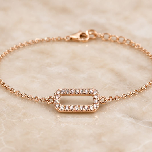 Rose Gold Baguette Frame Anklet product image 2