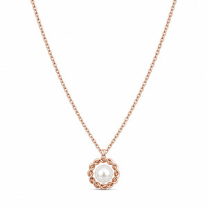 Rose Gold Luna Pearl Halo Pendant product image 1