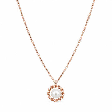 Rose Gold Luna Pearl Halo Pendant product image 1