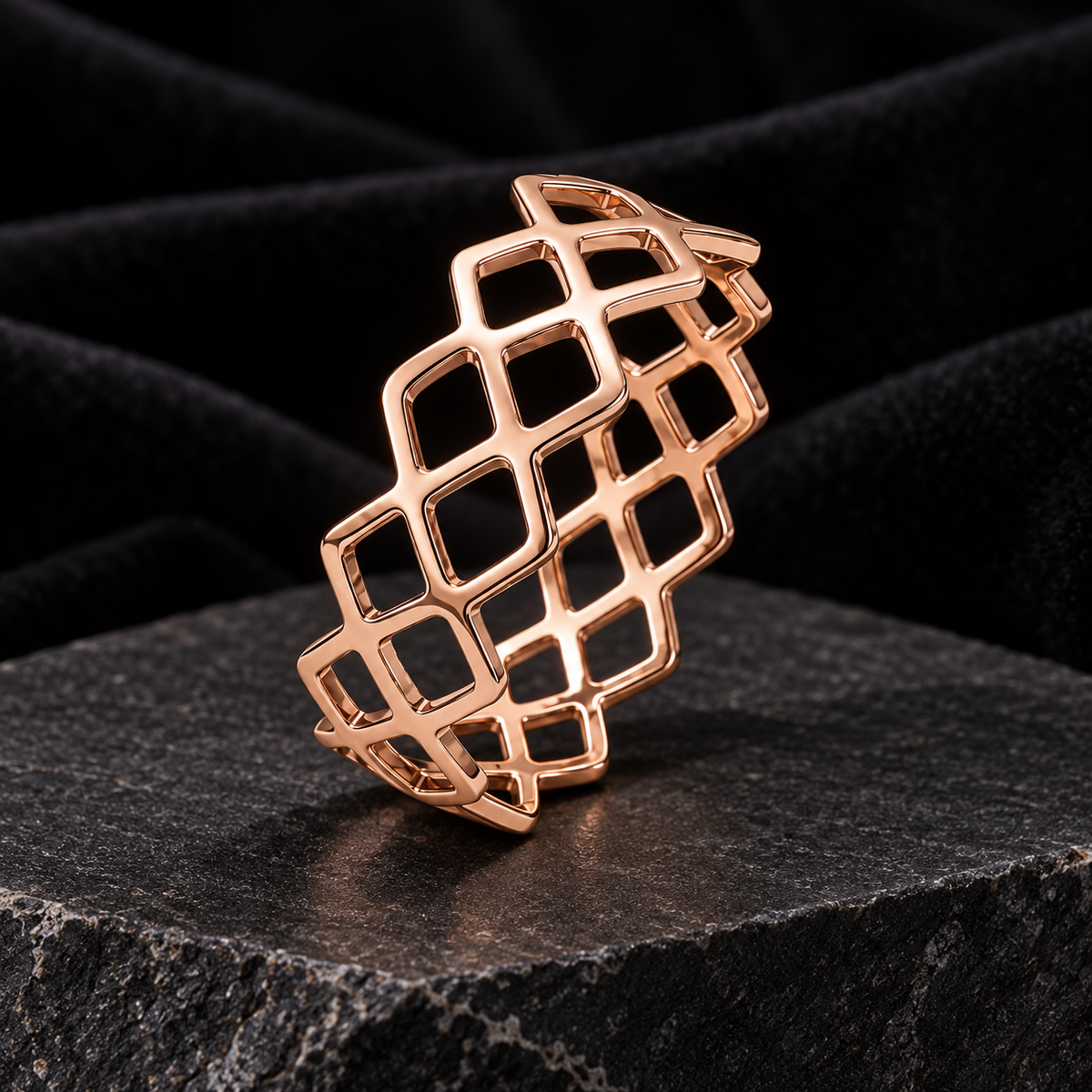 Rose Gold Mesh Ring