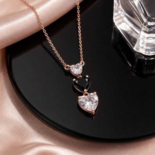 Rose Gold Noir Heart Cascade Necklace product image 2