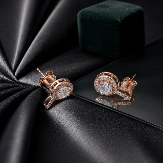 Rose Gold Noor Halo Swing Earrings product image 2