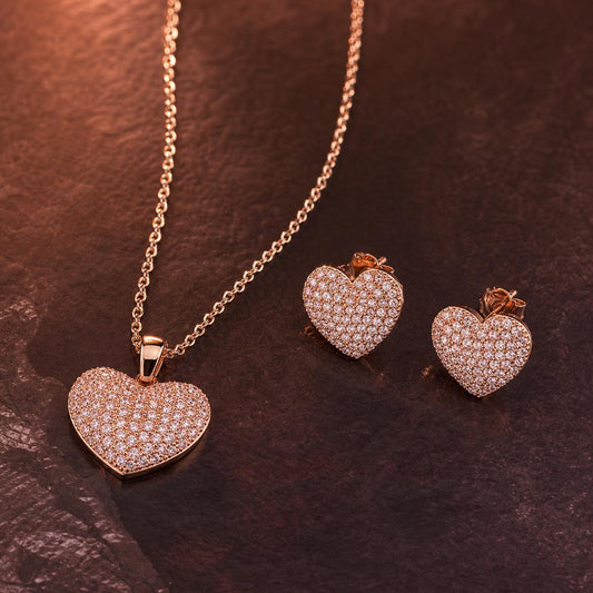 Rose Gold Pave Heart Glow Jewellery Set product image 2