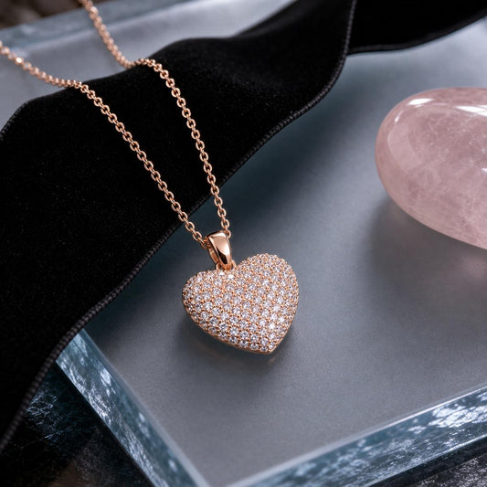 Rose Gold Pave Heart Pendant product image 2