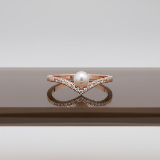 Rose Gold Adjustable Pearl Line Ring product image 2