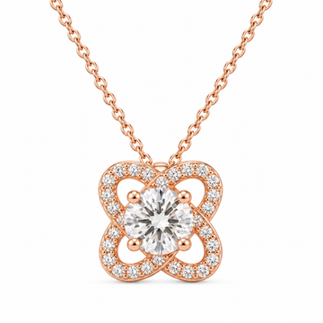 Rose Gold Petal Cross Bloom Pendant