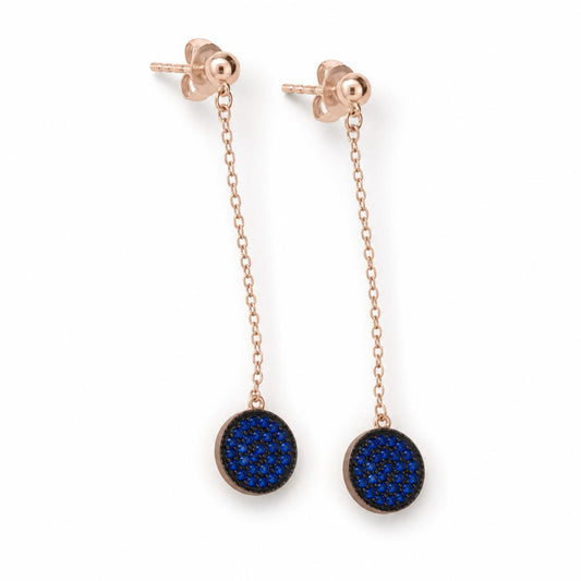 Rose Gold Sapphire Thread Earrings product image 2