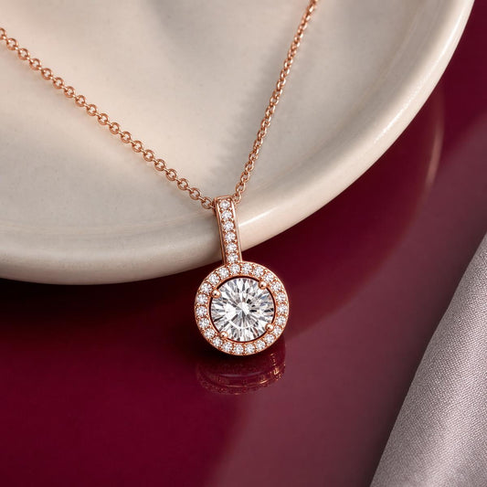 Rose Gold Solara Halo Pendant product image 2