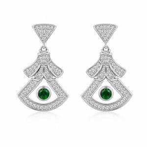 Silver Arcadia Emerald Fan Earrings product image 1