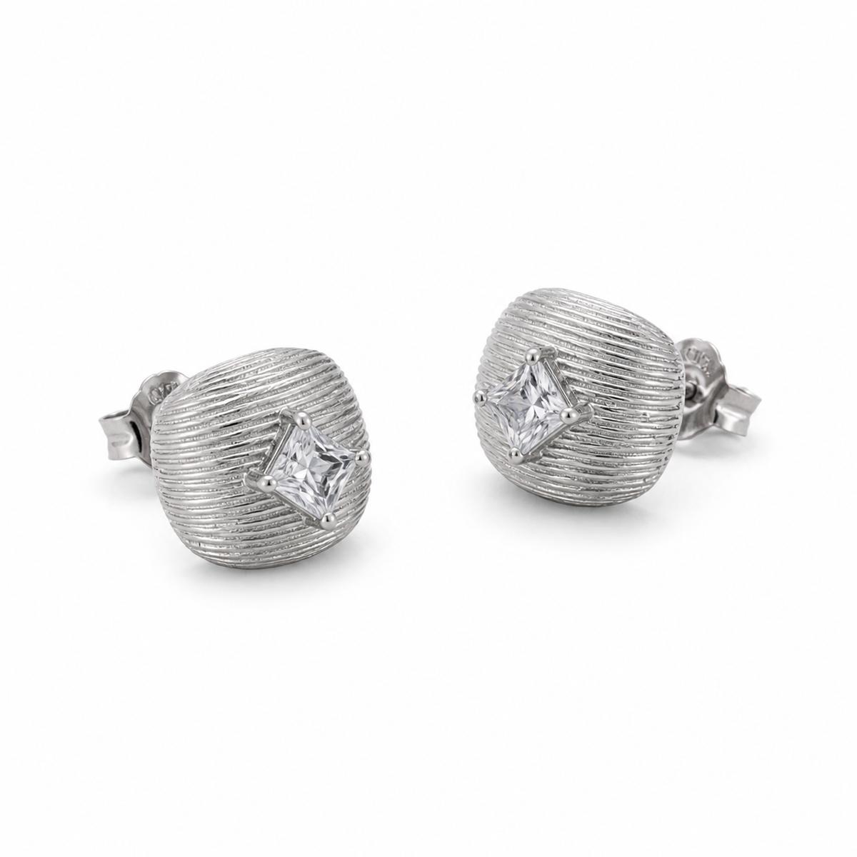 Silver Astra Ridge Dome Earrings product image 6