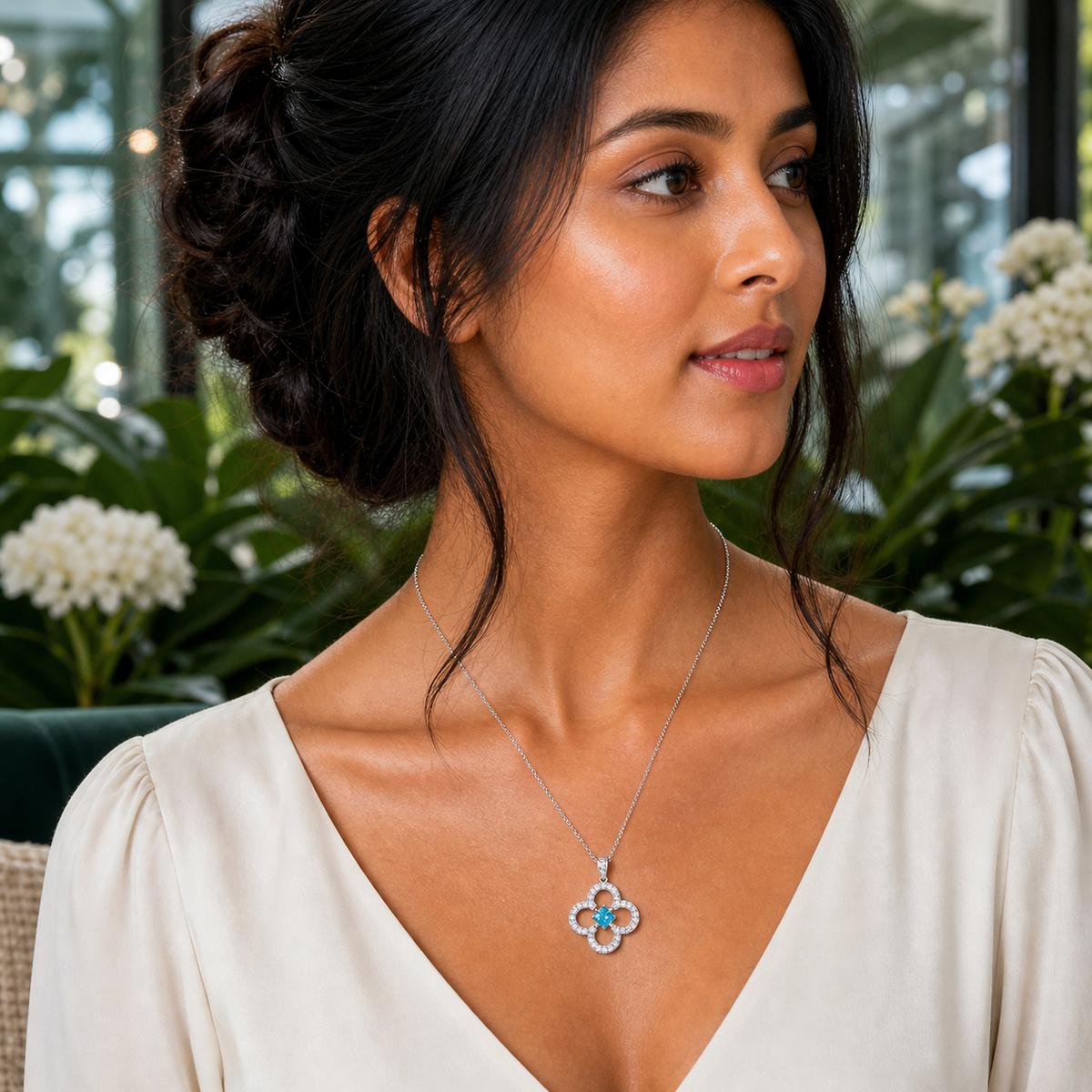 Silver Azure Clover Pendant product image 8