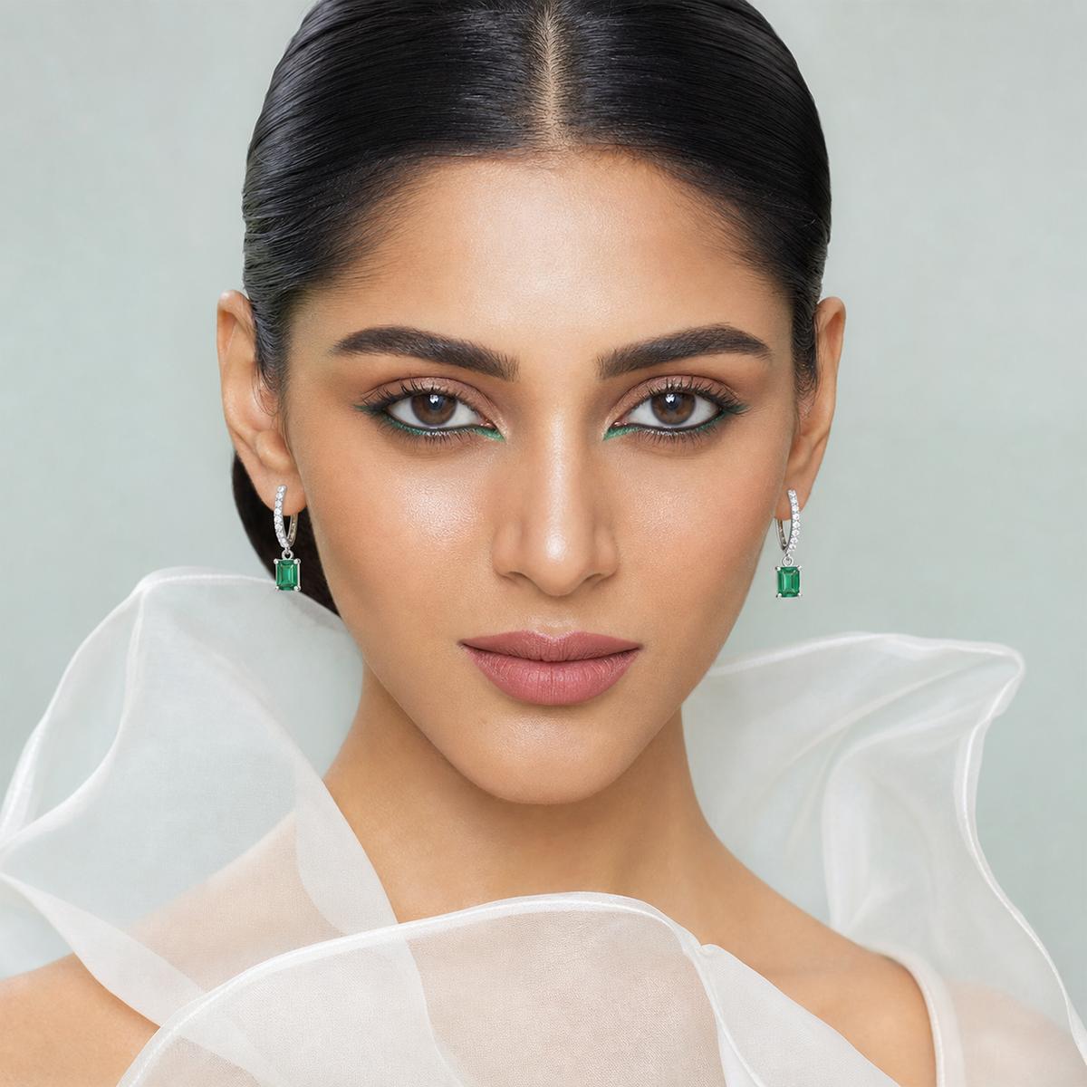 Silver Emera Bar Drop Earrings product image 8