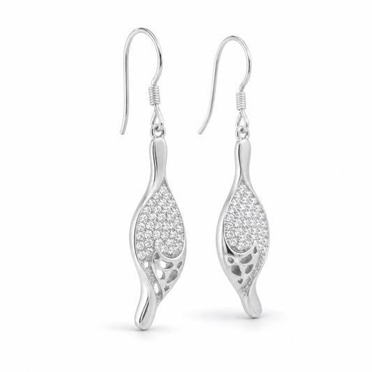 Silver Evara Filigree Leaf Earrings product image 2