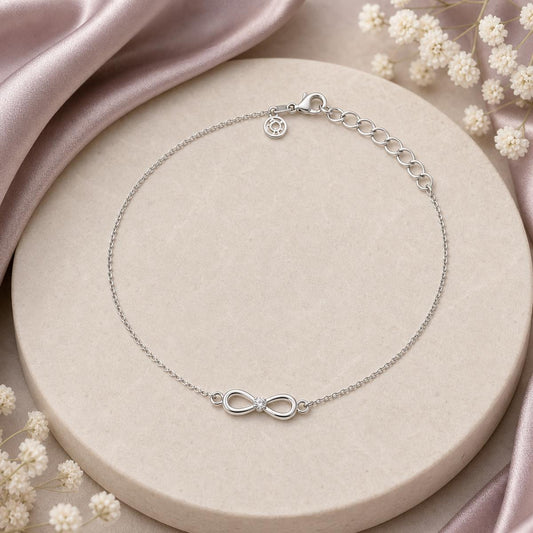 Silver Infinity Loop Anklet product image 2
