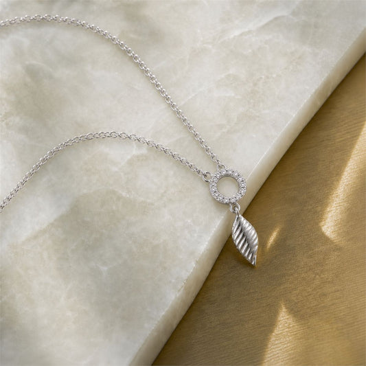 Silver Laurel Leaf Drop Necklace product image 2