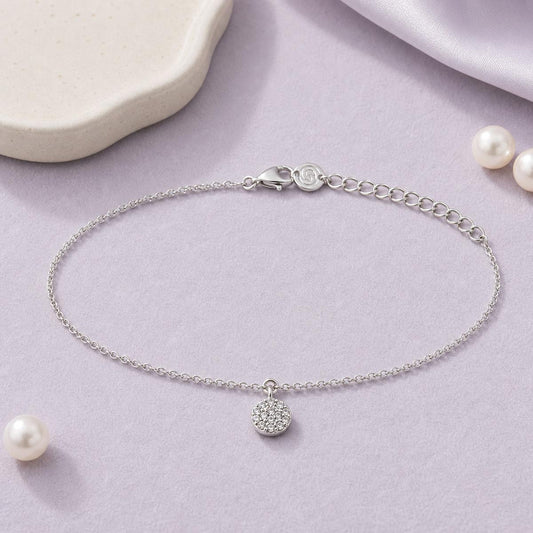 Silver Moonlit Disc Anklet product image 2