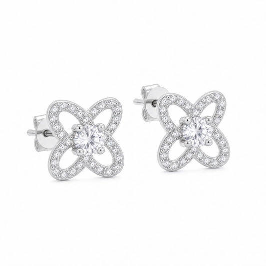 Silver Oria Clover Bloom Earrings product image 2