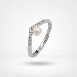 Silver Adjustable Pearl Line Ring product image 1