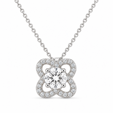 Silver Petal Cross Bloom Pendant