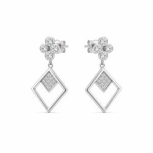 Silver Prism Floral Diamond Drop Earrings product image 1