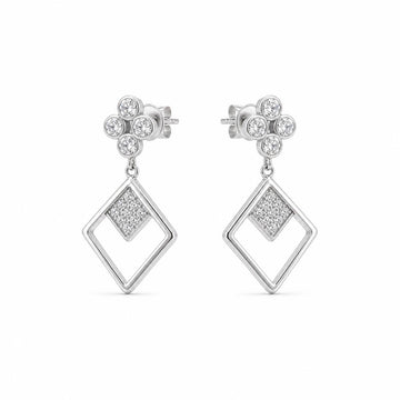 Silver Prism Floral Diamond Drop Earrings product image 1