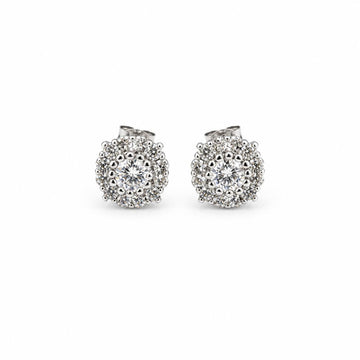 Silver Solara Rosette Halo Earrings product image 1