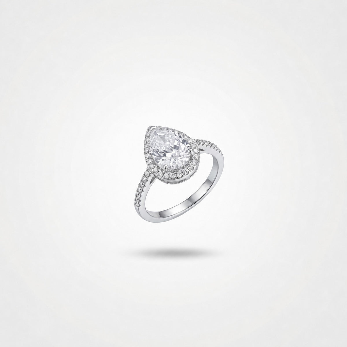 Silver Teardrop Halo Ring product image 6