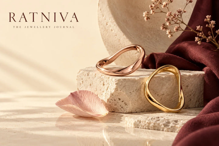 Ratniva editorial illustration for rose gold vs yellow gold
