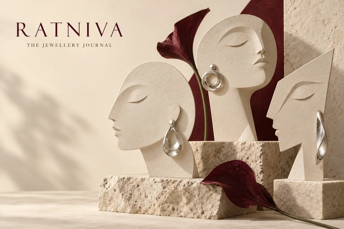 Ratniva editorial illustration for earrings for face shape