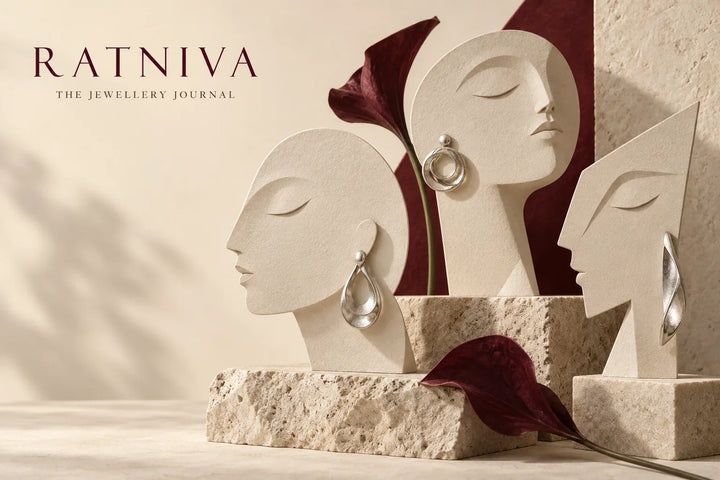 Ratniva editorial illustration for earrings for face shape